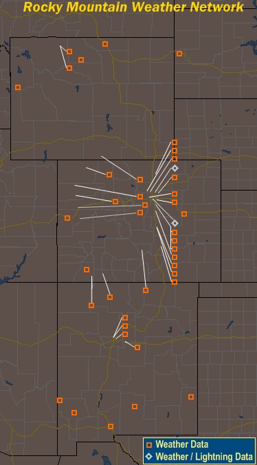 Mesomap of Rocky Mountain Weather Network Stations