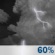 Tonight: Showers and thunderstorms likely. Mostly cloudy. Low around 60, with temperatures rising to around 62 overnight. South southwest wind 2 to 7 mph. Chance of precipitation is 60%. New rainfall amounts between a tenth and quarter of an inch possible. Tonight: Showers And Thunderstorms Likely